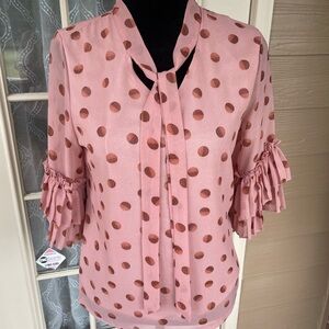 Pink Polka Dot Women's Blouse